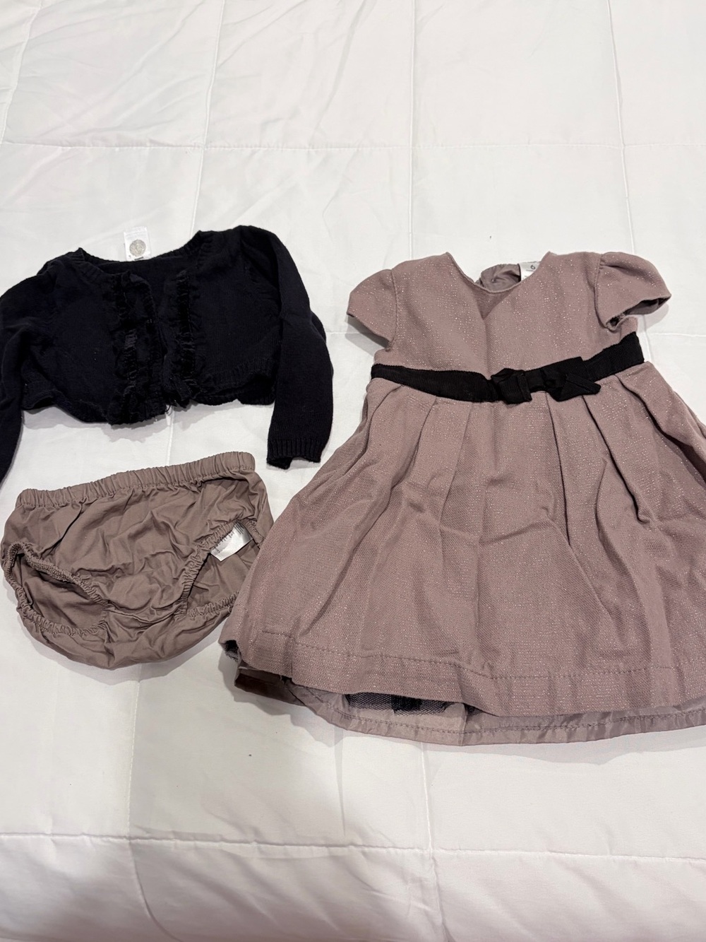 Carter’s 3-Piece Holiday Dress Set 6M Sparkle Dress Bolero & Bloomers
